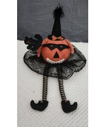 Primitive Folk Art Pumpkin Head Doll Halloween Fall Witch Shelf Sitter A... - $570.23 MXN