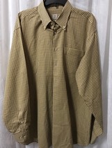 Peter Millar Men&#39;s Shirt Brown Check Button Up Shirt Size XL - $44.55