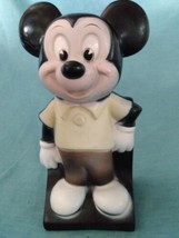 Vintage Disney Productions Mickey Mouse Plastic Bank 8&quot; Tall w/Stopper  - $13.10