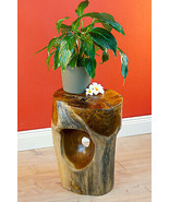 Side Table Wood Root Wood Teak Table Plant Stand Flower Stool Solid - $216.75