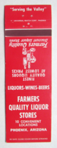 Farmers Quality Liquor Store - Phoenix, Arizona 20 Strike Matchbook Cover AZ - £1.38 GBP