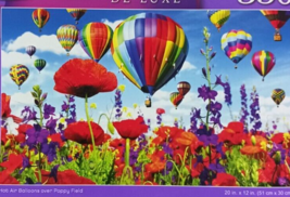 Jigsaw Puzzle Hot Air Balloons Poppy Field 350 Pc 18.25&quot; X 11&quot; Puzzlebug/CraZArt - £2.17 GBP