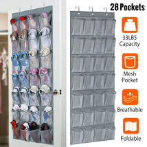 28 Grids Over Door Shoe Organizer Rack Hanging Storage Holder Hanger Bag... - $26.99