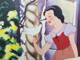 Disney Snow White Lithograph 10 x 14 (#4) Snow White ON Balcony With Birds - $5.99