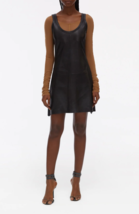 HELMUT LANG Womens Dress Leather Sleeveless Elegant Black Size US 2 K01HW604 - £387.29 GBP