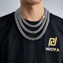 Hip Hop Homme Rock Stainless Steel Jewelry Miami Cuban Link Chain Necklace for M - £9.63 GBP+