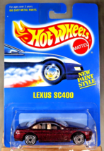 1991 Vintage Hot Wheels Blue Card #264 LEXUS SC400 Burgundy w/ChromeUHSp-Variant - £10.62 GBP