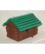 Rustic Wooden Birdhouse Log Cabin Bird House Hanging or Free Standing - £54.52 GBP
