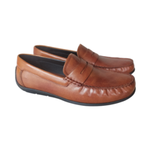 Hotter Men&#39;s Leather Mayfair Loafers Dark Tan $139 FREE WORLDIWDE SHIPPING - £77.07 GBP