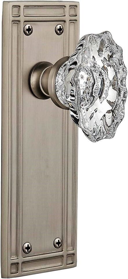 [Nostalgic 713768] Mission Plate Chateau Crystal Knob Single Dummy Satin... - $85.00