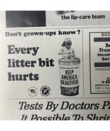 1970 Keep America Beautiful Print Ad Partial Page Girl Trashcan u Origin... - $9.99