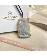 18k White Gold Dragon Jadeite Pendant, Natural Grade A Jade Untreated, M... - $15,761.12 CAD