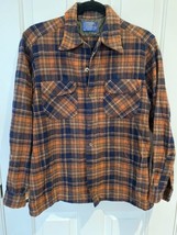 Pendleton Mens M 100% Pure Virgin Wool Brown Plaid Shirt Vintage Portland USA - £66.86 GBP