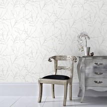 Graham And Brown 33-275 Innocence White Mica Wallpaper - £58.30 GBP