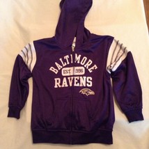 Size 4 to 5Y NFL Team Apparel Baltimore Ravens jacket hoodie purple  - £18.63 GBP