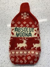 Absolut Vodka Cynthia Rowley Ugly Christmas Sweater Bottle Cover Advertising - £22.32 GBP