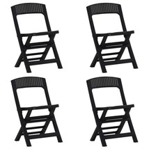 Folding Garden Chairs 4 pcs PP Anthracite - £41.32 GBP