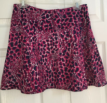 NEW Lilly Pulitzer Sz 8 Pink &amp; Burgundy Giraffe Print Mini Skirt Inv Bac... - £23.34 GBP