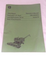 John Deere Hydraulic Lift Reel &amp; Hydrostatic Drive Reel Attachments Manual - £11.29 GBP
