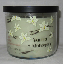 Kirkland's 14.25 oz Large Jar 3-Wick Candle Natural Wax Blend VANILLA + MAHOGANY - $28.95