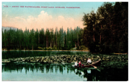 2124 Among the Water Lilies Spirit Lake Spokane WA Mitchell Postcard - £8.87 GBP