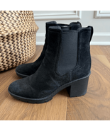 $425 Vince Henderson Weatherproof Suede Heel Chelsea Ankle Boot Black 8 - $1,686.11 MXN