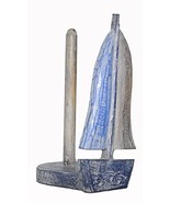 New Hand Carved BOATCOLOR Design Paper Towel Holder Wood Carving Nautica... - €25,93 EUR