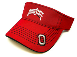 Red Ohio State University Buckeyes Logo Sun Visor Adjustable Hat Cap Curved Bill - £19.65 GBP