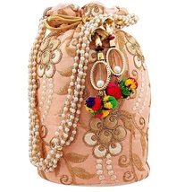 Biege Angel Potlibags Gifting Pouch, Shagun Bag, Jewellery Bag, Party Acessories - £9.84 GBP