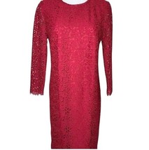 Boden Red Lace Dress Lined Long Sleeve Sz 4 Holiday Party Whitchy Femini... - $34.53