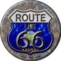 Kansas Route 66 Novelty Circle Coaster Set of 4 - £15.91 GBP
