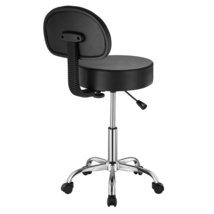 VEVOR Rolling Stool with Back Support, 450 LBS Round Chair, PU Leather, ... - $62.99