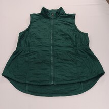 Blue Mountain RN#129746 Women's Green Quilted Full Zip Pockets Fleece Vest Sz L image 12