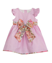 Rare Editions Baby Girls Lurex Seersucker Flutter Sleeve Dress,Pink, 3-6... - $25.84