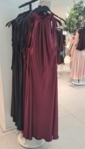 ZARA BNWT 2025. BURGUNDY HALTER MIDI SATIN DRESS BOW. 1165/164/681 - $94.27