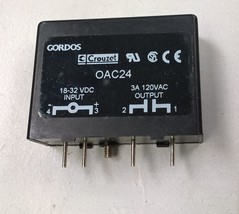 Opto 22 mount OAC24 18-32VDC input, 3A 120V AC Output Relay Crouzet Gord... - $5.95