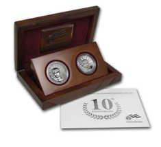 2007-w American Eagle 10TH Anniversary Platinum Coin Set w/Case &amp; CoA - $55,064.61 MXN