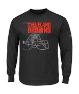 Majestic Cleveland Browns Big &amp; Tall Reflective L/S T-Shirt, Black, 2XT - £16.81 GBP