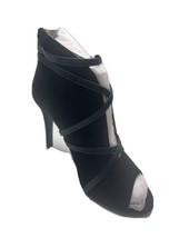 Journee Collection Women&#39;s Samara Peep Toe Booties Heels Black Suede Siz... - £15.57 GBP