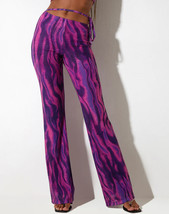 MOTEL ROCKS Eda Trousers in Tropical Rave Pink (MR38) - £14.87 GBP