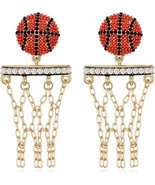 WOMENS BASKETBALL AND HOOP DANGLE DROP EARRINGS PIERCED JEWELRY BLING AC... - $17.58 CAD
