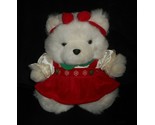 VINTAGE 1996 DAYTON HUDSON CHRISTMAS WHITE TEDDY BEAR STUFFED ANIMAL PLU... - $33.25