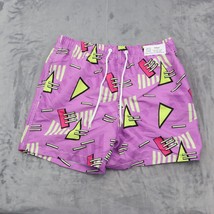 Partee Supplies Shorts Mens L to XL Purple Elastic Waist Graphic Bottoms - £17.78 GBP