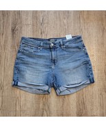 Levi Strauss Mid Rise Slim Jean Cuffed Short Shorts Sz 14 W32 Mid Rise Blue - £17.64 GBP