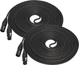 XLR Male to Female Audio Cables 25ft 2 Packs Premium Balanced Microphone Patch C - £61.45 GBP