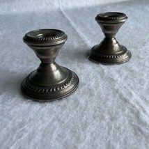 Vintage N S Co Sterling Weighted Candlestick Holders Pair National Silver - £23.96 GBP