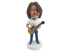 Custom Bobblehead Inspired guitar player wearing a v-neck t-shirt and cool shoes - £71.14 GBP