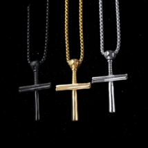 Waterproof Cross Necklace for men - Men&#39;s Necklace - 316L Stainless Steel - £39.55 GBP