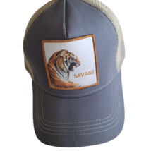 SAVAGE Tiger Hat  Trucker Baseball Cap Mesh Panel Adjustable One Size Snap Back - £17.10 GBP