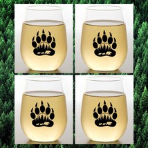 BLACK BEAR Set of 4 Tritan Unbreakable Stemless 16 oz Wine Tumblers - £19.02 GBP